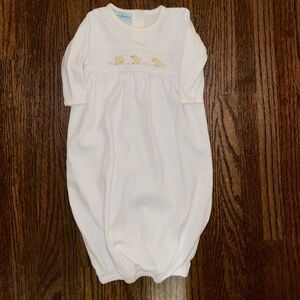 Feltman Brothers White Baby Gown with Animal Embroidery ducks size Small